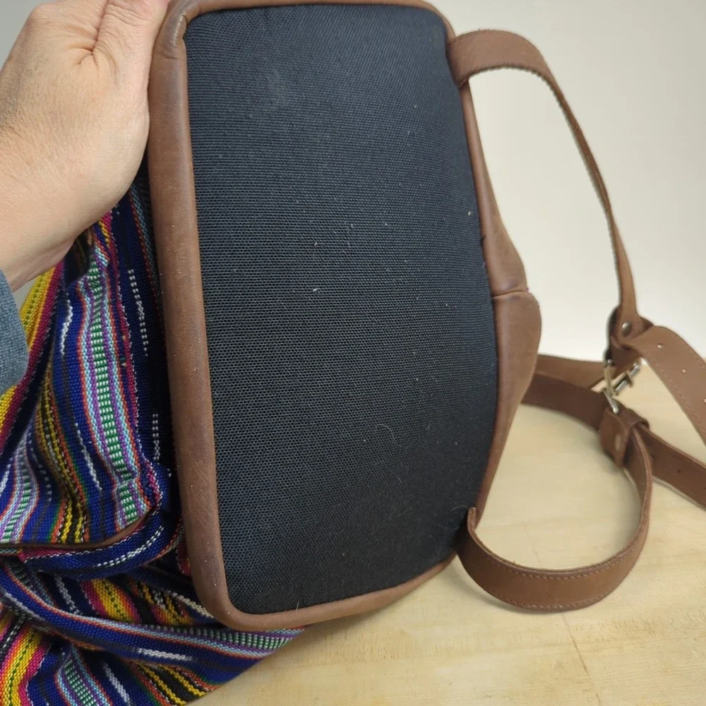 Reef Drawstring Backpack Sack, Hippie Boho Festival Striped Leather Surf‎ Beach